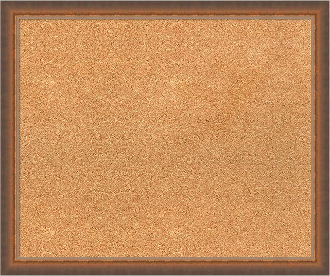 Amanti Art Natural Cork Board for Wall, 20x24 Vision Board with Bronze Frame, Medium Corkboard Office Decor for Home Organization, Modern Corkboard Pinboard to Display Items for Home Organization in