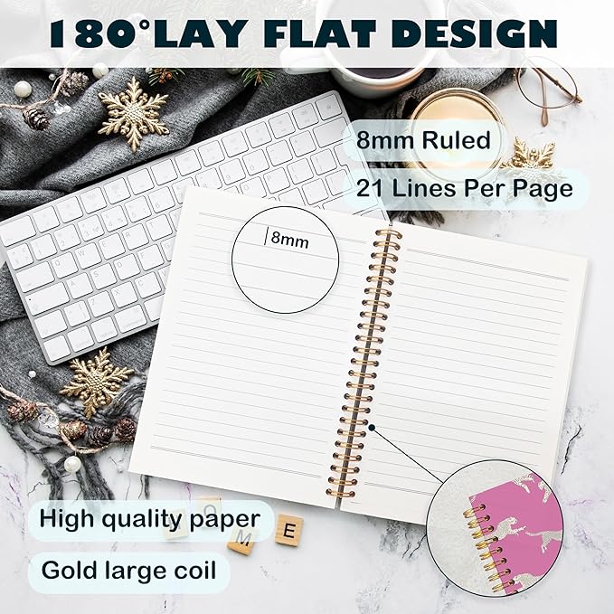 BearCake Preppy Notebook, Leopard Cheetah Hot Pink Notebook, Leopard Print Gifts for Women, Preppy Journal, Leopard Print Office Supplies, Hardcover Spiral Notebook 5.5x8.3