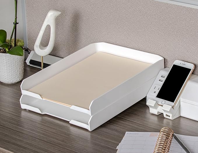 Bostitch Konnect™ Letter Tray, Fits 9.75" x 12" Sized Documents, Low Profile (KT-Tray-White)