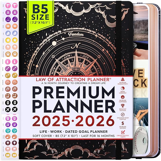 2025-2026 Planner Weekly and Monthly | 16-Month Life Planner to Increase Focus & Productivity | Reduce Overwhelm & Achieve Your Biggest Goals | Include Gift Box & Stickers | Sep 2025-Dec 2026