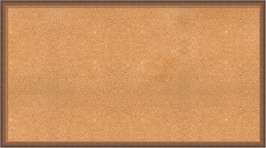 Amanti Art Natural Cork Board for Wall, 30x54 Vision Board with Bronze Frame, Oversize Corkboard Office Decor for Home Organization, Modern Corkboard Pinboard to Display Items for Home Organization