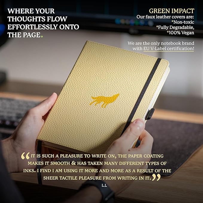 Dingbats A5 Wildlife Ruled Notebook Journal - Premium Vegan Leather Hardcover Executive Journal for Women & Men - Work, Note Taking, Writing & Travel