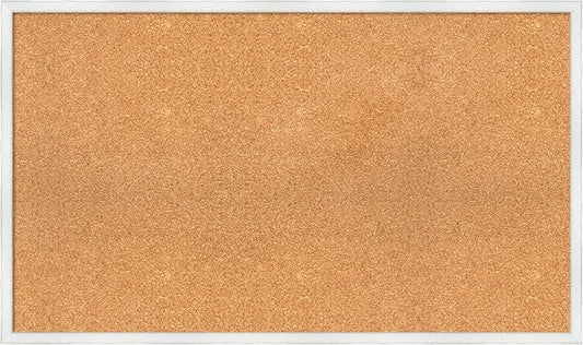 Amanti Art Natural Cork Board for Wall, 23x39 Vision Board with White Frame, Large Corkboard Office Decor for Home Organization, Country Rustic Corkboard Pinboard to Display Items for Home