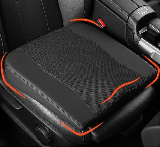 Car Seat Cushion, Comfort Memory Foam Car Cushions for Driving - Sciatica & Lower Back Pain Relief, Driver Seat Pillow for Auto, Office Chair, Wheelchair - Obsidian Speck Black