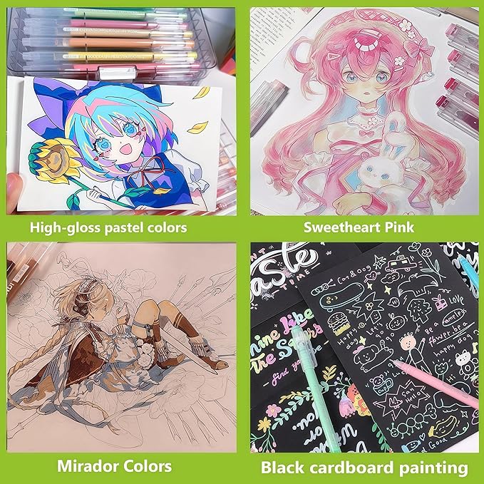 Colored Gel Pens Set, 0.6mm Fine Point for Black & White Paper, Cute Pens for Journaling, Adult Coloring Books, Bible, Drawing, Note Taking, School & Journaling Supplies (45 Basic Colors)